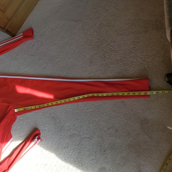 Woman Adidas Red/ White One Piece Jumpsuit Sz Xs - Picture 8 of 8